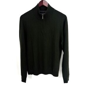 The Men's Store at Bloomingdales Mens‎ Merino Mock Neck Pullover Green Size M